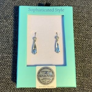 Tear drop earrings.  Made with Swarovski crystals.‎   New in Box.  NWT